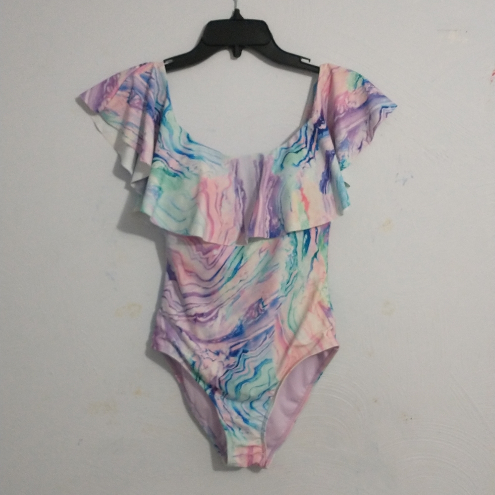 Off Shoulder Marble Swimsuit